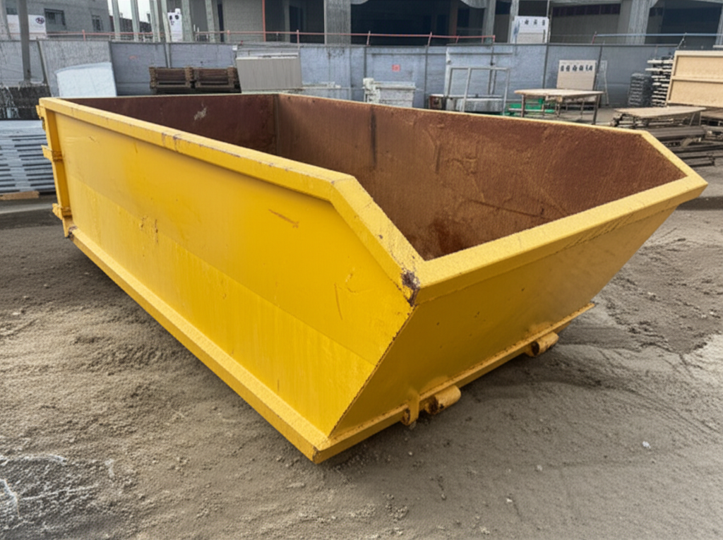 Caixão amarelo para construção